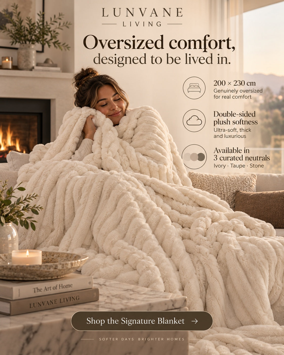 Lunvane Signature Blanket lifestyle editorial